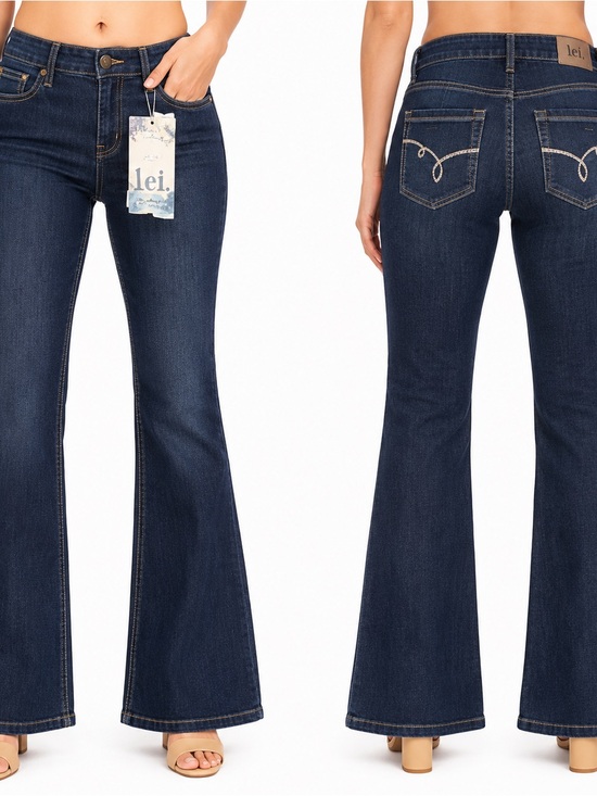 L.e.i. Denim - 🔥 L.E.I. Sophia Hiphugger Flare Jeans NWT Size 15 Embroidered Pockets